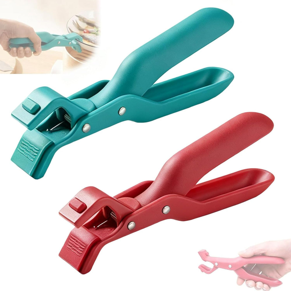 Hot Plate Gripper anti Scald Plate Gripper,New Anti-Scalding Bowl Clip，Multi Function anti Scald Bowl Clip，Multi-Angle Silicone Anti-Slip Clips (Red+Green)